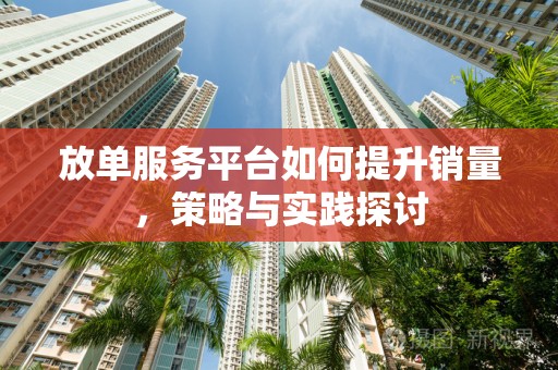 放单服务平台如何提升销量，策略与实践探讨