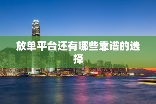 放单平台还有哪些靠谱的选择