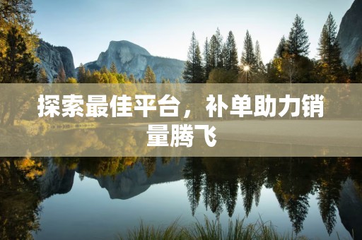探索最佳平台，补单助力销量腾飞