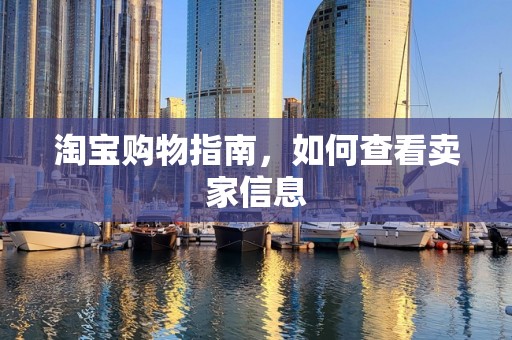 淘宝购物指南，如何查看卖家信息