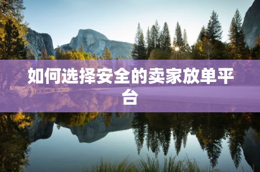 如何选择安全的卖家放单平台