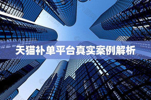 天猫补单平台真实案例解析
