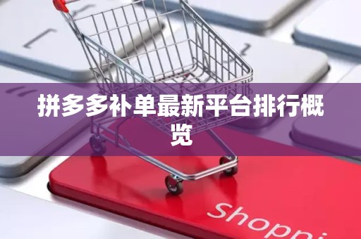 拼多多补单最新平台排行概览
