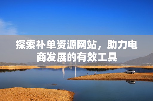 探索补单资源网站，助力电商发展的有效工具