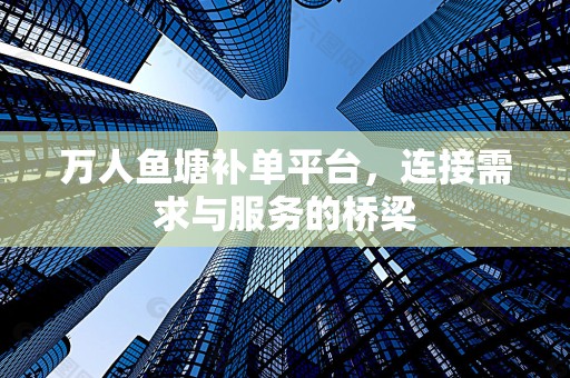 万人鱼塘补单平台，连接需求与服务的桥梁