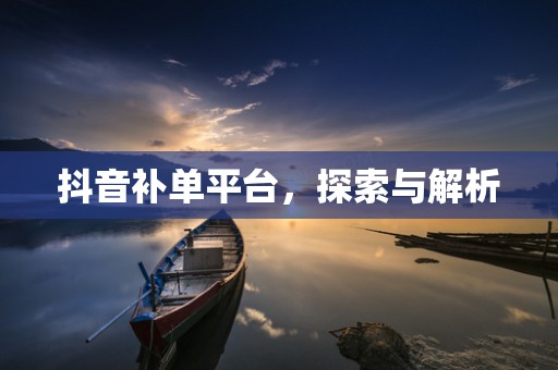 抖音补单平台，探索与解析