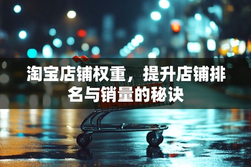 淘宝店铺权重，提升店铺排名与销量的秘诀