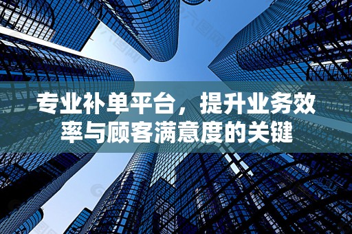 专业补单平台，提升业务效率与顾客满意度的关键