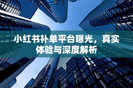 小红书补单平台曝光，真实体验与深度解析