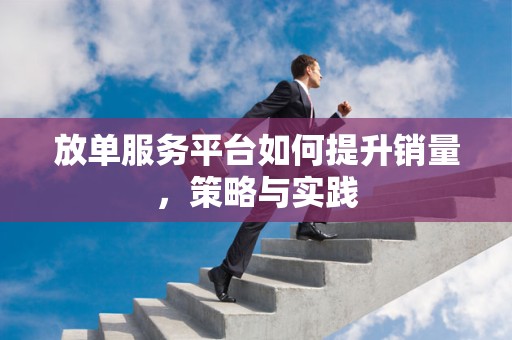 放单服务平台如何提升销量，策略与实践