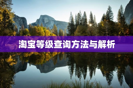 淘宝等级查询方法与解析