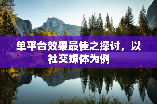 单平台效果最佳之探讨，以社交媒体为例