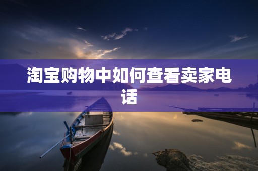 淘宝购物中如何查看卖家电话