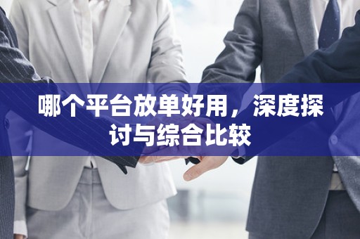 哪个平台放单好用，深度探讨与综合比较