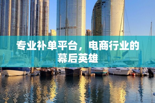专业补单平台，电商行业的幕后英雄