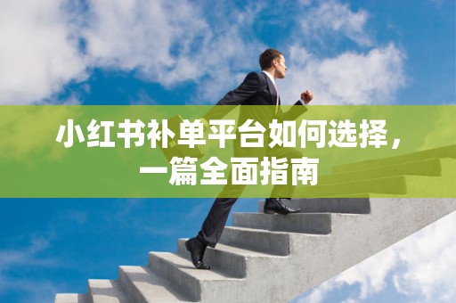小红书补单平台如何选择，一篇全面指南