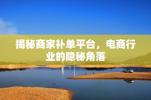 揭秘商家补单平台，电商行业的隐秘角落