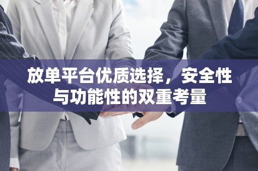 放单平台优质选择，安全性与功能性的双重考量