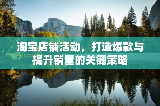 淘宝店铺活动，打造爆款与提升销量的关键策略