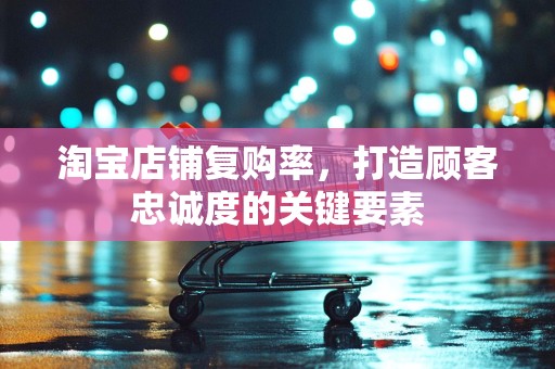 淘宝店铺复购率，打造顾客忠诚度的关键要素