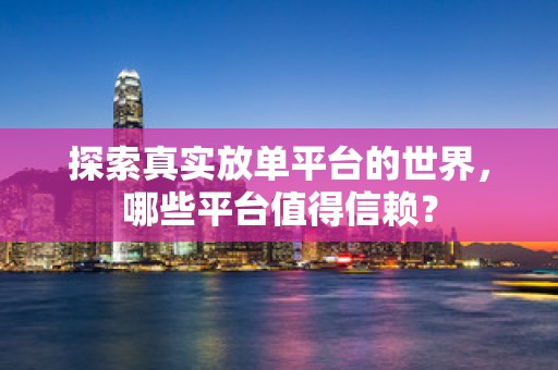 探索真实放单平台的世界，哪些平台值得信赖？