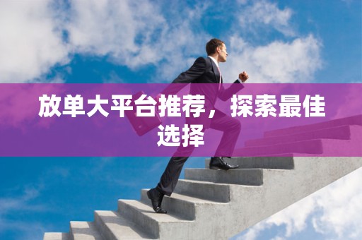放单大平台推荐，探索最佳选择