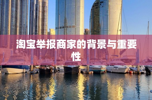 淘宝举报商家的背景与重要性