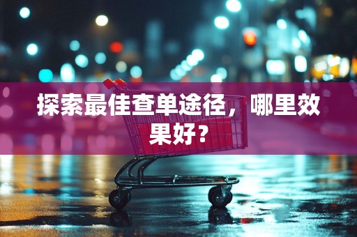 探索最佳查单途径，哪里效果好？