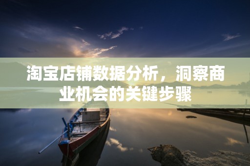 淘宝店铺数据分析，洞察商业机会的关键步骤