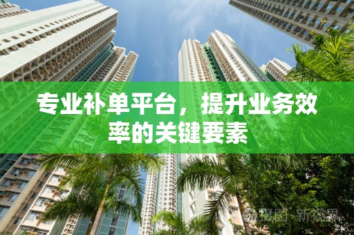 专业补单平台，提升业务效率的关键要素