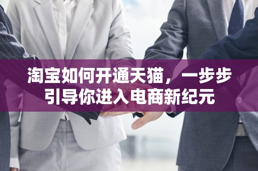 淘宝如何开通天猫，一步步引导你进入电商新纪元