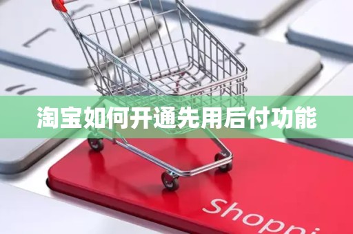 淘宝如何开通先用后付功能