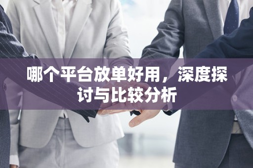 哪个平台放单好用，深度探讨与比较分析