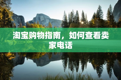 淘宝购物指南，如何查看卖家电话