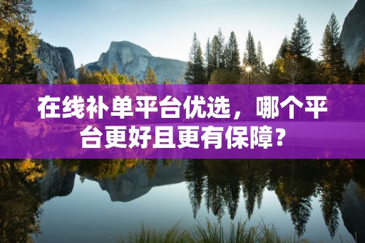 在线补单平台优选，哪个平台更好且更有保障？
