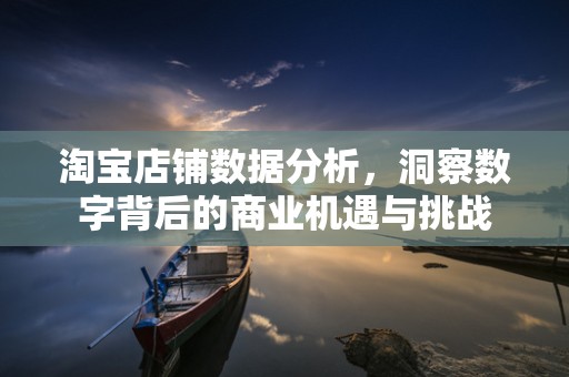 淘宝店铺数据分析，洞察数字背后的商业机遇与挑战