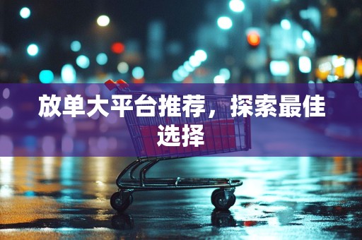 放单大平台推荐，探索最佳选择