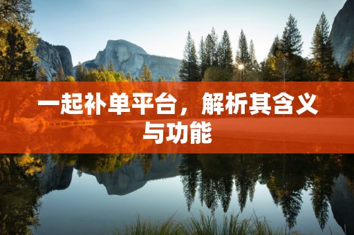 一起补单平台，解析其含义与功能