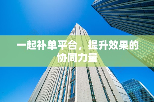 一起补单平台，提升效果的协同力量