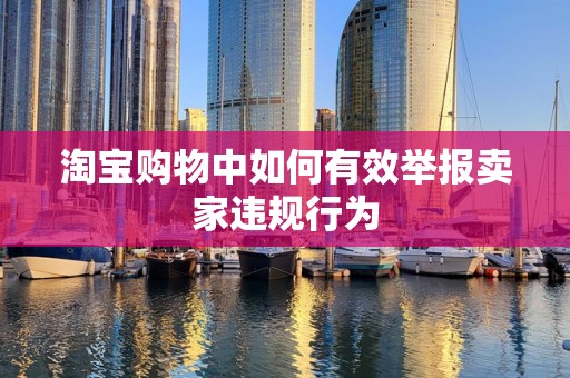 淘宝购物中如何有效举报卖家违规行为