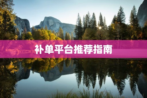 补单平台推荐指南