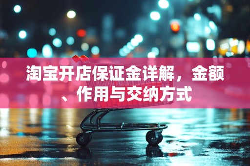 淘宝开店保证金详解，金额、作用与交纳方式