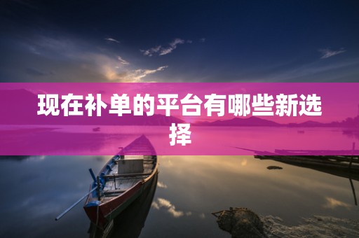 现在补单的平台有哪些新选择