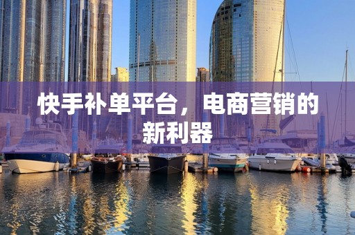 快手补单平台，电商营销的新利器