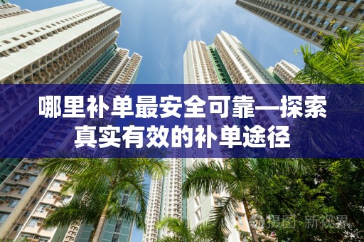 哪里补单最安全可靠—探索真实有效的补单途径