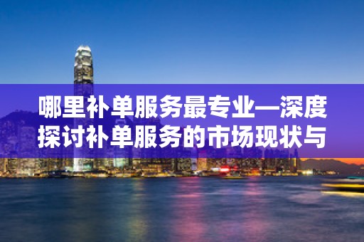 哪里补单服务最专业—深度探讨补单服务的市场现状与发展趋势