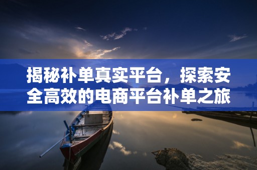 揭秘补单真实平台，探索安全高效的电商平台补单之旅