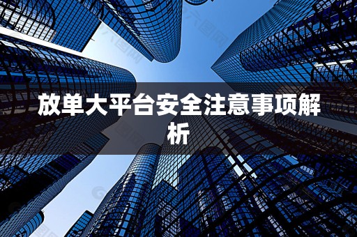 放单大平台安全注意事项解析