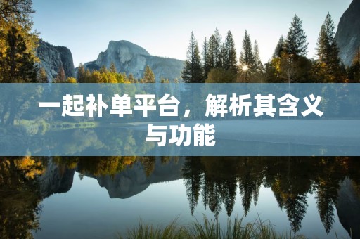 一起补单平台，解析其含义与功能
