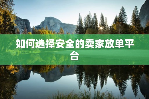 如何选择安全的卖家放单平台